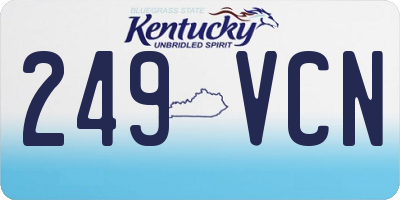KY license plate 249VCN
