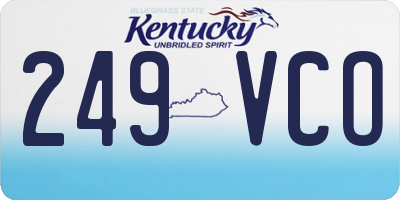 KY license plate 249VCO