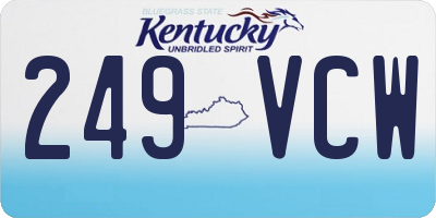 KY license plate 249VCW