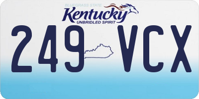KY license plate 249VCX