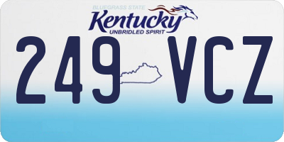 KY license plate 249VCZ