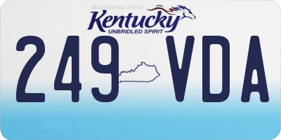 KY license plate 249VDA