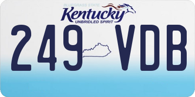KY license plate 249VDB