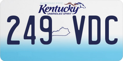 KY license plate 249VDC
