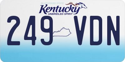 KY license plate 249VDN