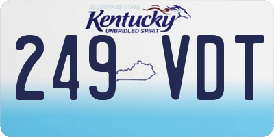 KY license plate 249VDT