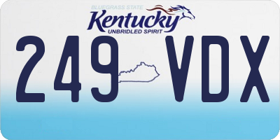 KY license plate 249VDX