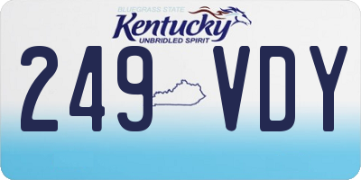 KY license plate 249VDY