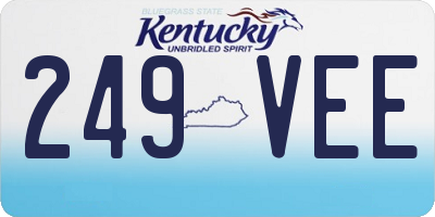KY license plate 249VEE