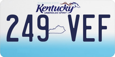 KY license plate 249VEF