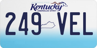 KY license plate 249VEL