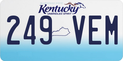 KY license plate 249VEM
