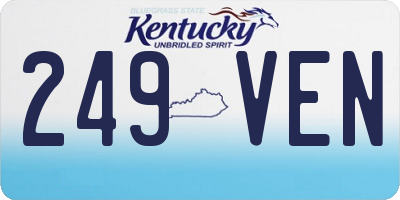 KY license plate 249VEN