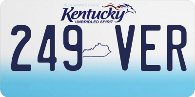 KY license plate 249VER