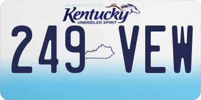 KY license plate 249VEW