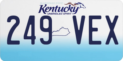 KY license plate 249VEX