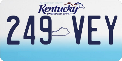 KY license plate 249VEY