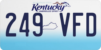 KY license plate 249VFD