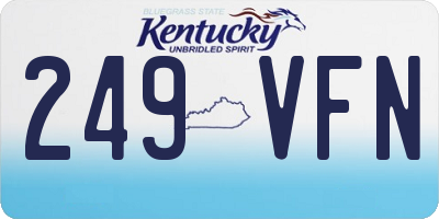 KY license plate 249VFN