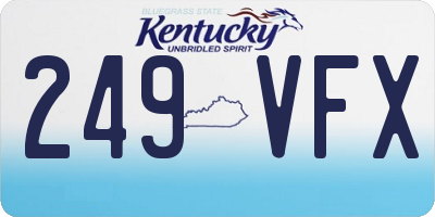 KY license plate 249VFX