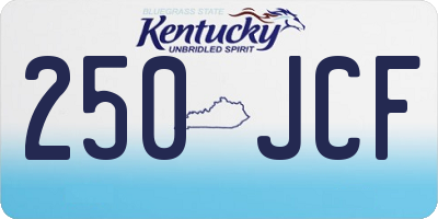 KY license plate 250JCF