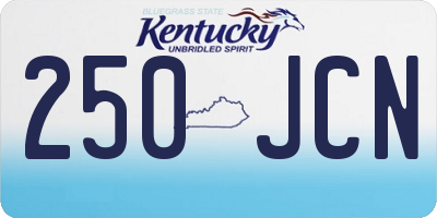 KY license plate 250JCN