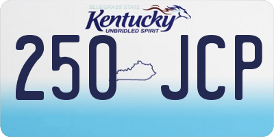 KY license plate 250JCP