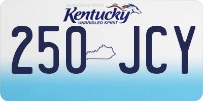 KY license plate 250JCY