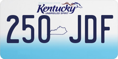 KY license plate 250JDF