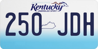 KY license plate 250JDH