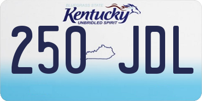 KY license plate 250JDL