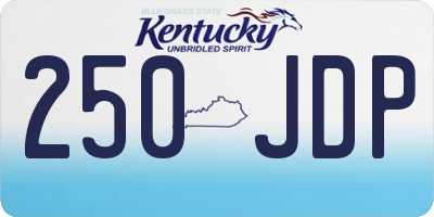 KY license plate 250JDP