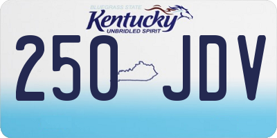 KY license plate 250JDV