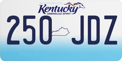 KY license plate 250JDZ