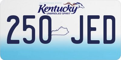 KY license plate 250JED