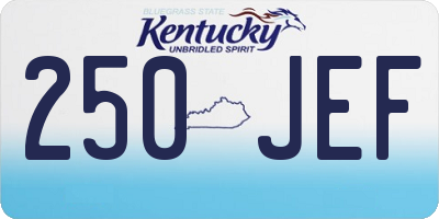 KY license plate 250JEF