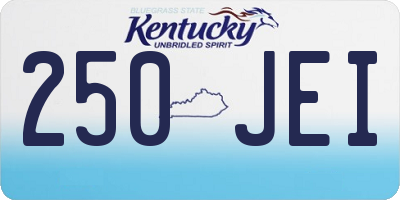 KY license plate 250JEI