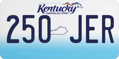 KY license plate 250JER