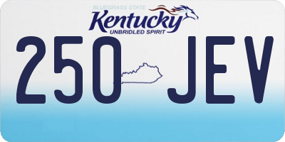 KY license plate 250JEV