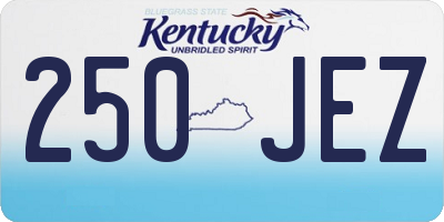 KY license plate 250JEZ