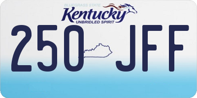 KY license plate 250JFF