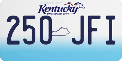 KY license plate 250JFI