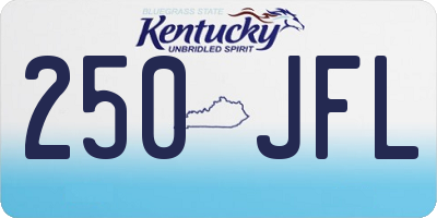 KY license plate 250JFL