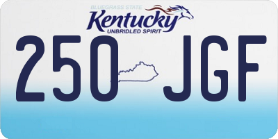 KY license plate 250JGF