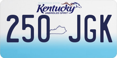 KY license plate 250JGK