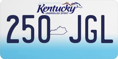 KY license plate 250JGL