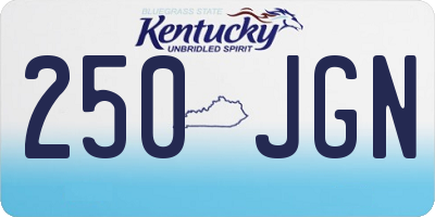KY license plate 250JGN