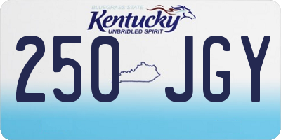 KY license plate 250JGY