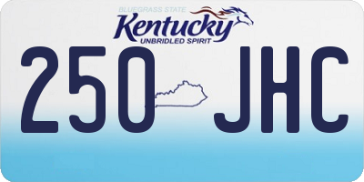 KY license plate 250JHC