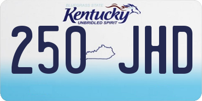 KY license plate 250JHD